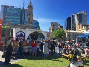Sunday in the centre of the city - what Adelaide is all about.